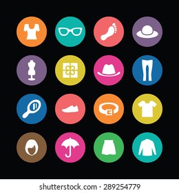 clothes icons universal set for web and mobile