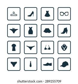 clothes icons universal set for web and mobile