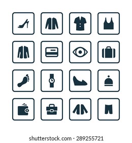 clothes icons universal set for web and mobile