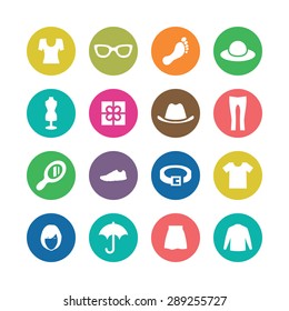 clothes icons universal set for web and mobile