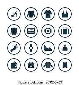 clothes icons universal set for web and mobile