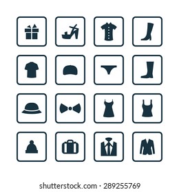 clothes icons universal set for web and mobile