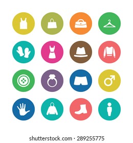 clothes icons universal set for web and mobile
