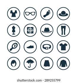 clothes icons universal set for web and mobile