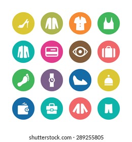 clothes icons universal set for web and mobile