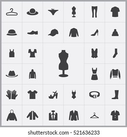 clothes icons universal set for web and mobile