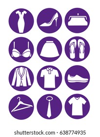 Clothes icons. Vector illustrations.