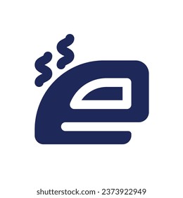 Clothes iron black glyph ui icon. Electric device. Hotel service. User interface design. Silhouette symbol on white space. Solid pictogram for web, mobile. Isolated vector illustration