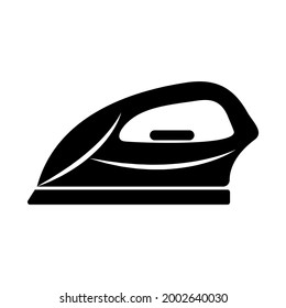 Icono negro de hierro de la ropa. Símbolo de presión de calor de electrodomésticos. Ilustración vectorial aislada en fondo blanco.