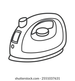 Clothes iron. Cordless Iron. Steam Iron. Home appliances. Vector illustration.