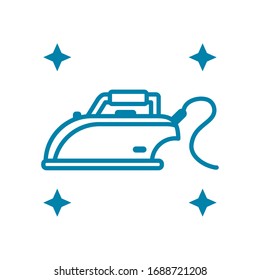 clothes iron icon over white background, flat style, vector illustration