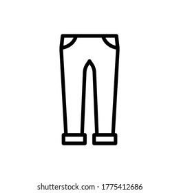 Ropa, icono de jeans. Línea simple, contorno de elementos vectoriales de iconos de estilo hipster para ui y ux, sitio web o aplicación móvil