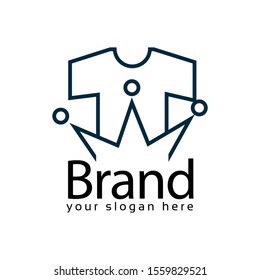 Clothes king logo, flat design. Vector Illustration on white background