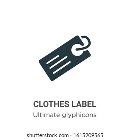 Clothes label glyph icon vector on white background. Flat vector clothes label icon symbol sign from modern ultimate glyphicons collection for mobile concept and web apps design.