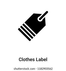 Clothes Label icon vector isolated on white background, logo concept of Clothes Label sign on transparent background, filled black symbol