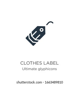 Clothes label icon vector. Trendy flat clothes label icon from ultimate glyphicons collection isolated on white background. Vector illustration can be used for web and mobile graphic design, logo, 