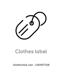 clothes label vector line icon. Simple element illustration. clothes label outline icon from ultimate glyphicons concept. Can be used for web and mobile