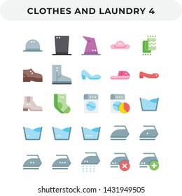 Clothes and Laundry Icons. Flat Icons. Pixel perfect vector icon set for web design and website application.