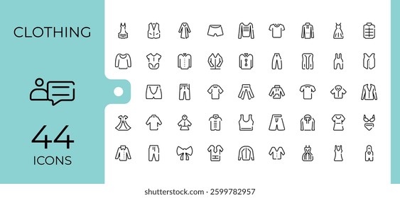 Clothes line icon. Contains such icons as outfit, suit, denim, fashion, tshirt. Trendy minimal icons. Cloth related icon set. Vector illustration. Pixel perfect.