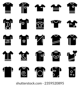 Clothes line icons set. Sweatshirt, hoody, pullover, bathing suit, jacket, sundress, cardigan, trousers visualization vector illustration. Outline fashion clothing signs. Editable stroke