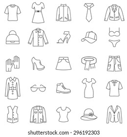  Clothes Line Icons Set.Vector