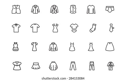 Clothes Line Vector Icons 2