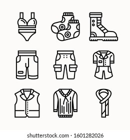 Clothes of Line vector icons