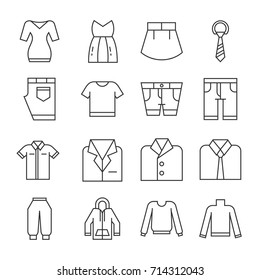 clothes - LINE - vector logo/icon illustration bundle