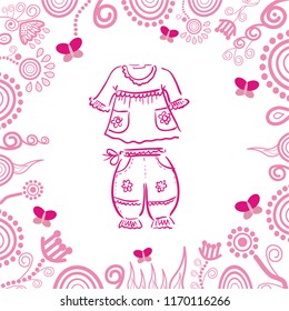 Clothes for a little girl. Vector illustration