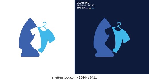 Clothes logo. Clothes, iron, laundry. Vector icon symbol template EPS 10.