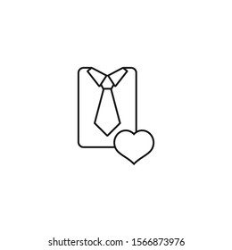 clothes love - minimal line web icon. simple vector illustration. concept for infographic, website or app.