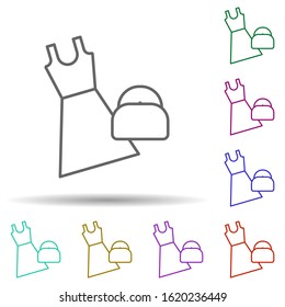 Clothes, mall, shopping in multi color style icon. Simple thin line, outline vector of mall icons for ui and ux, website or mobile application