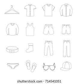 Clothes of man in white icons set vector