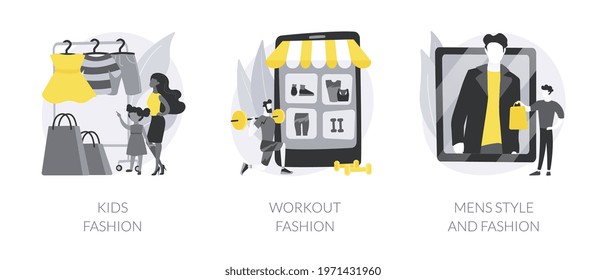 Clothes market abstract concept vector illustrations.