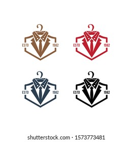 Clothes Men Logo Suit, Tie, Tuxedo, Business, Worker, Job, Professional Icon Logo