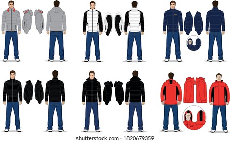 The clothes for men and women consist of a jacket and trousers