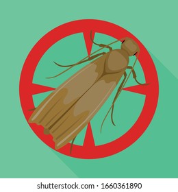 Clothes moth vector icon.Flat vector icon isolated on white background clothes moth.