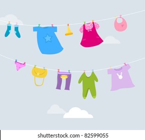 clothes on a clothesline