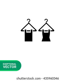 Clothes on hangers icon