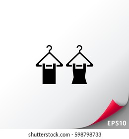 Clothes on hangers icon