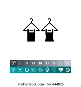 Clothes on hangers icon