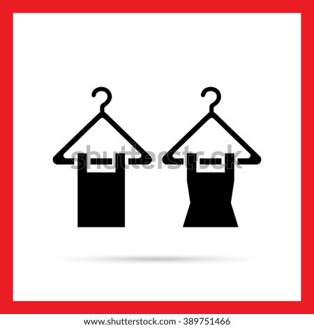Clothes on hangers icon
