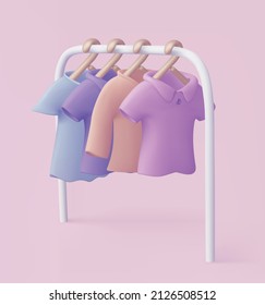 Clothes on hangers.  Realistic vector illustration