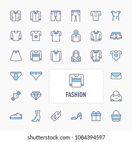 Clothes and other wearable accessories  - thin line website, application & presentation icon. simple and minimal vector icon and illustration collection.