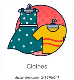 Clothes and outfit icon concept
