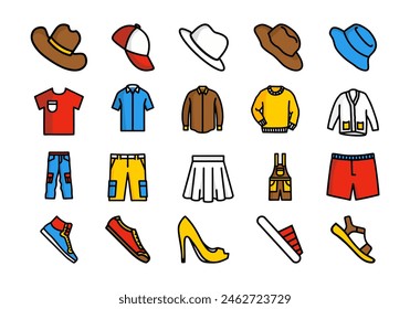 Clothes Outfit Icon Element Set