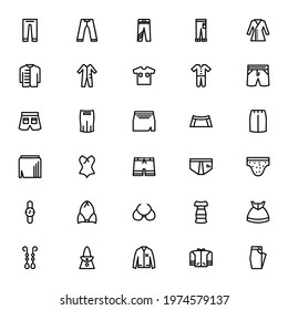 clothes and outfit icon or logo isolated sign symbol vector illustration - Collection of high quality black style vector icons
