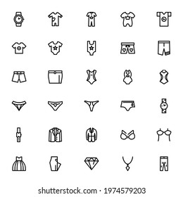 clothes and outfit icon or logo isolated sign symbol vector illustration - Collection of high quality black style vector icons
