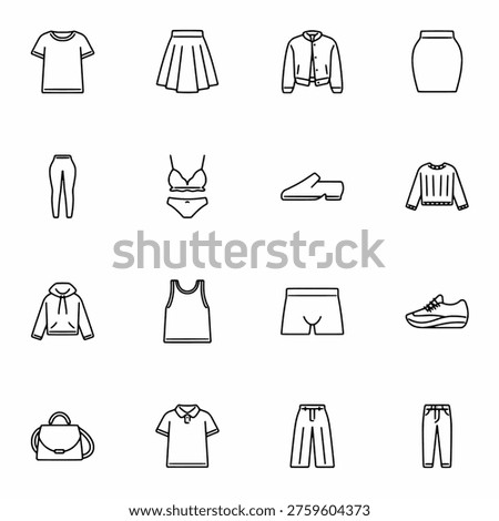 Clothes and Outfit icon set