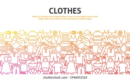 Concepto de esquema de ropa. Ilustración vectorial del diseño de contorno.
